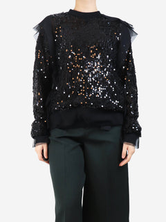 Black sequin blouse - size L Tops Sacai 