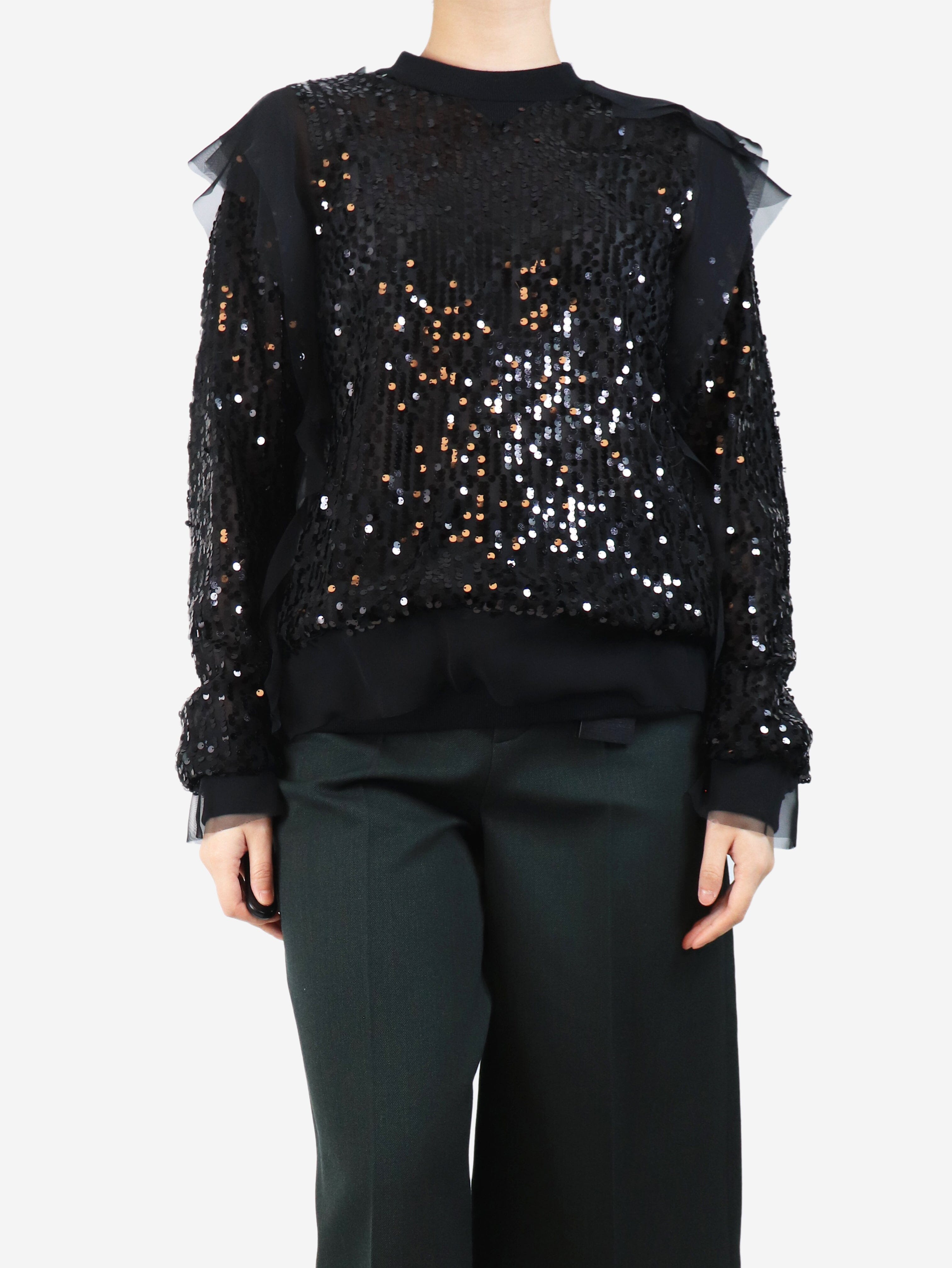 Black sequin blouse - size L Tops Sacai 