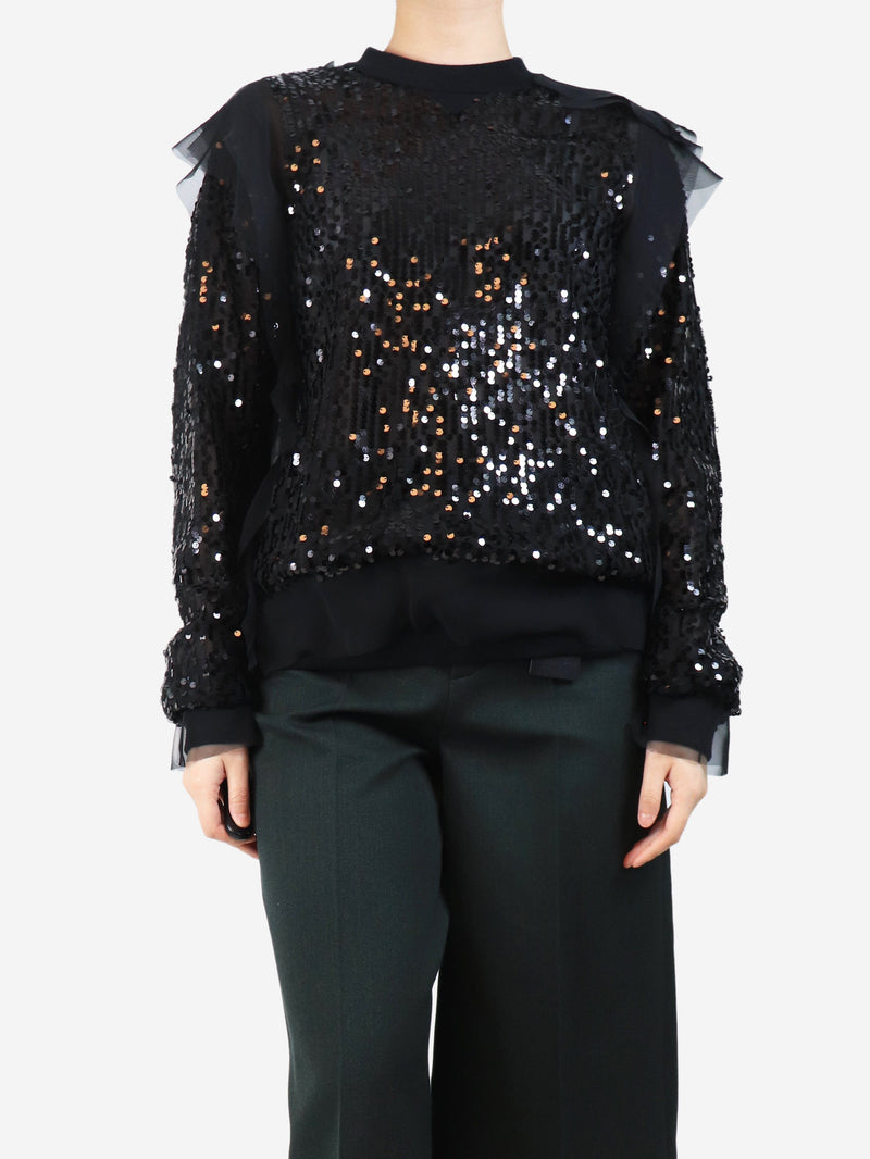 Black sequin blouse - size L Tops Sacai 
