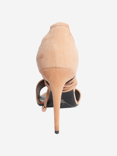 Pink suede sandal heels - size EU 40