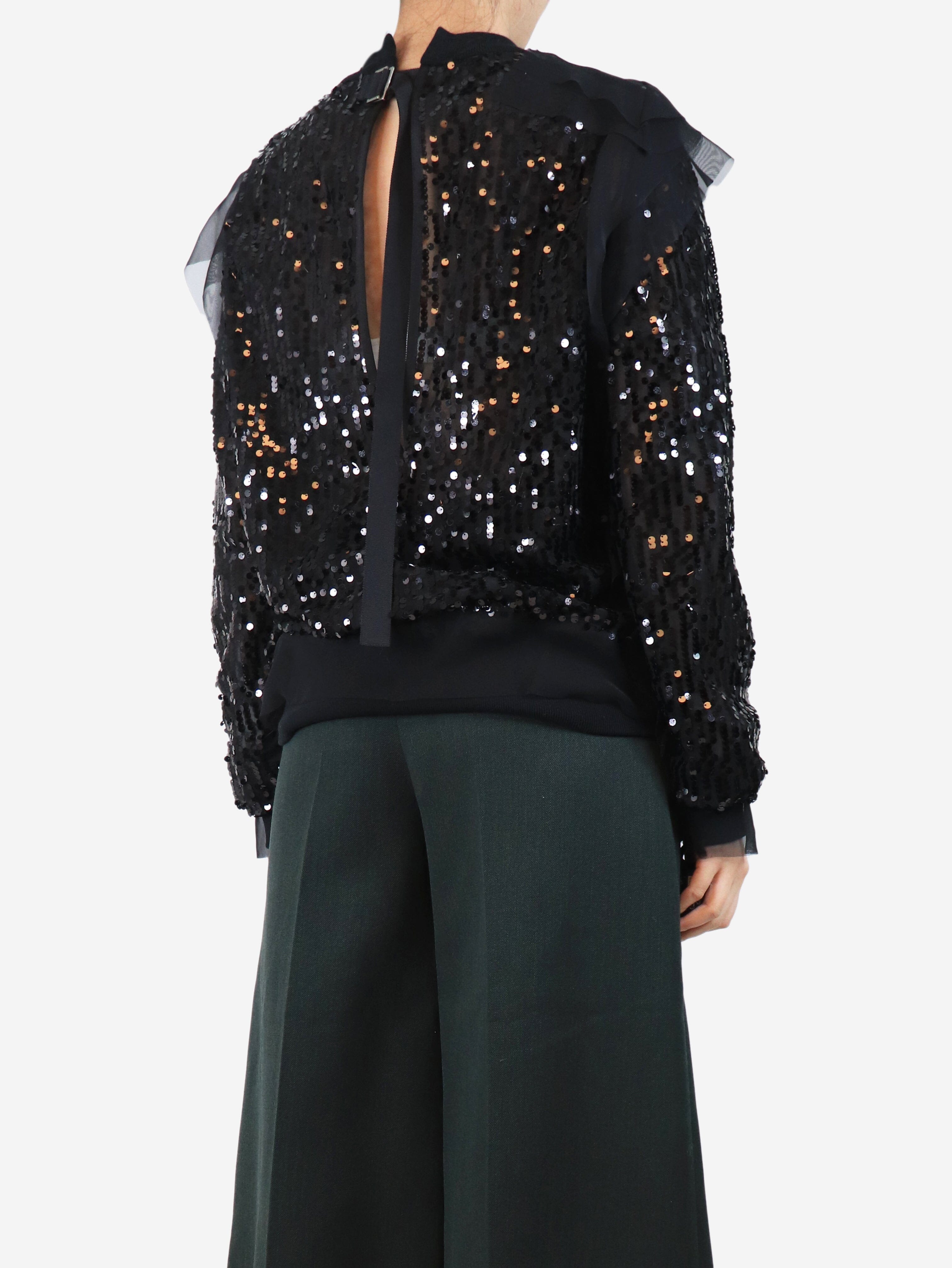 Black sequin blouse - size L Tops Sacai 