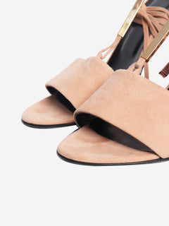 Pink suede sandal heels - size EU 40