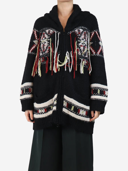 Black alpaca knit jacket - size UK 8 product image