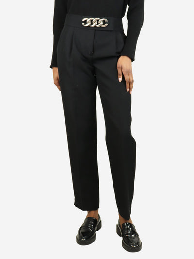 Black pleated chain-buckle trousers - size UK 4 Trousers Alexander Wang 