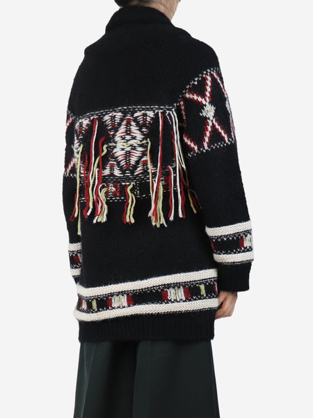Black alpaca knit jacket - size UK 8 alternate image