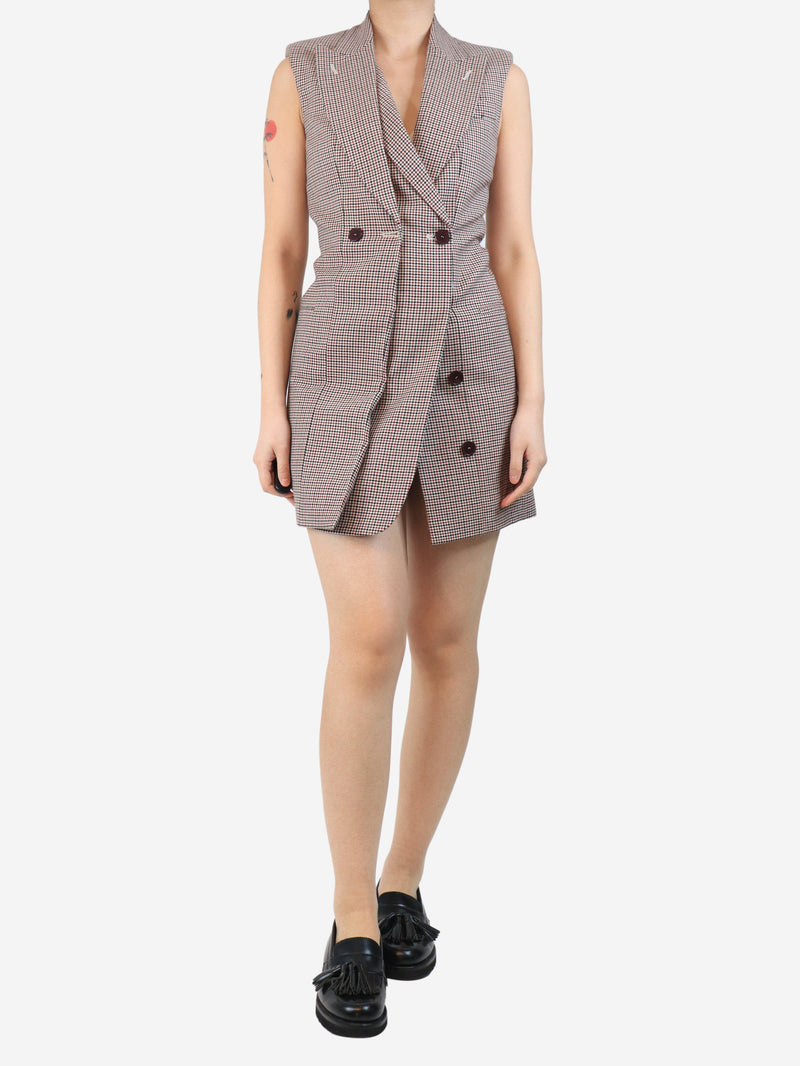 Houndstooth wool midi dress