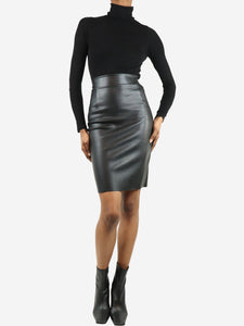 Chiara Boni Black faux-leather pencil skirt - size XS