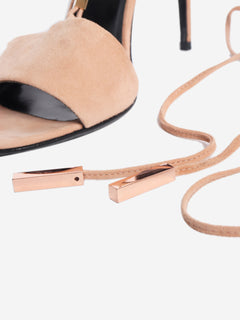 Pink suede sandal heels - size EU 40