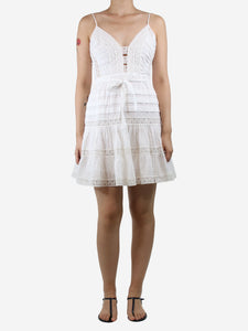 Zimmermann White textured sleeveless mini dress - size UK 10