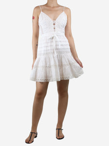 Zimmermann White textured sleeveless mini dress - size UK 10