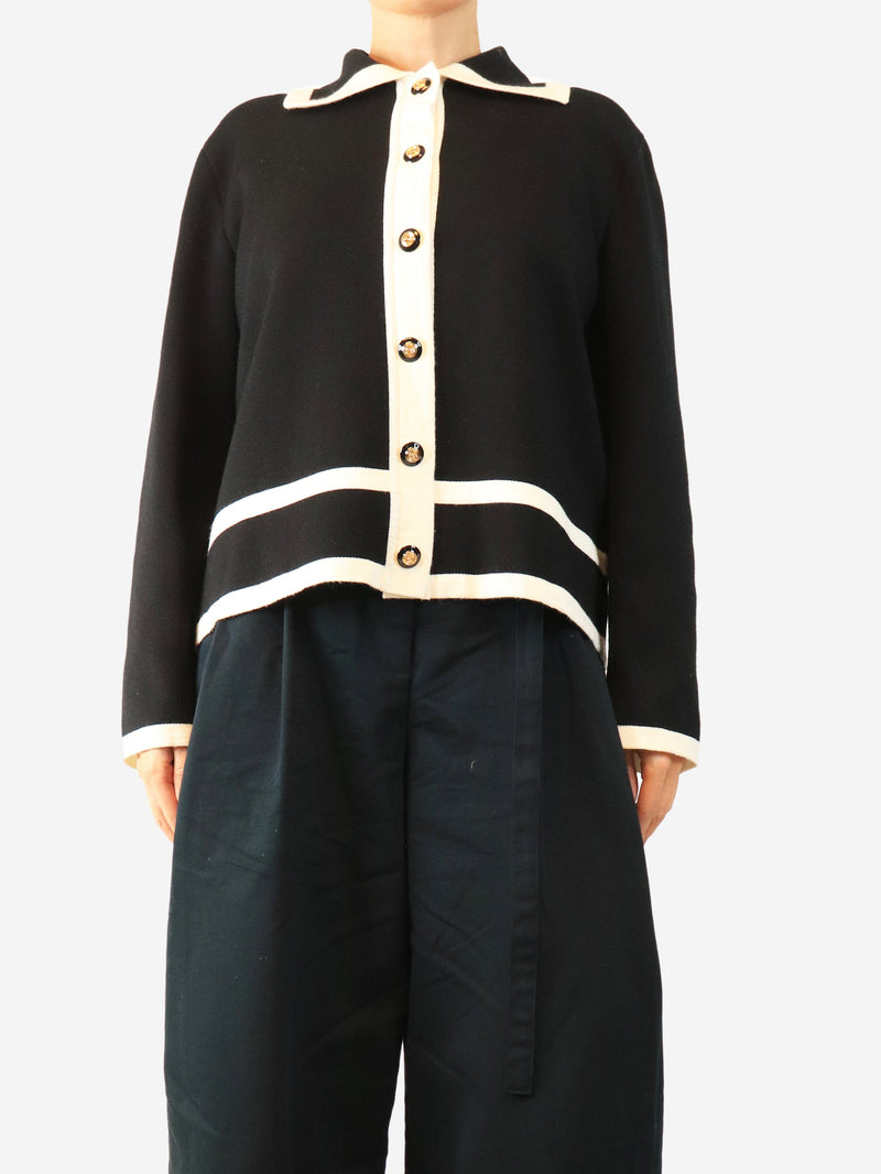 Black and white contrast-trim knit jacket - size XL Coats & Jackets Gucci 