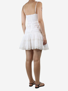 Zimmermann White textured sleeveless mini dress - size UK 10