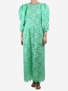 Stella Nova Green V-back lace maxi dress - size L