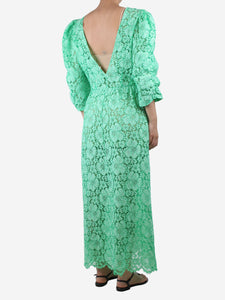 Stella Nova Green V-back lace maxi dress - size L