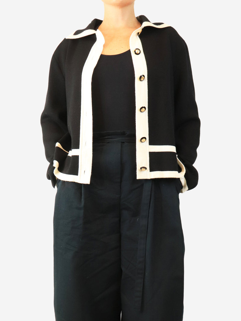 Black and white contrast-trim knit jacket - size XL Coats & Jackets Gucci 