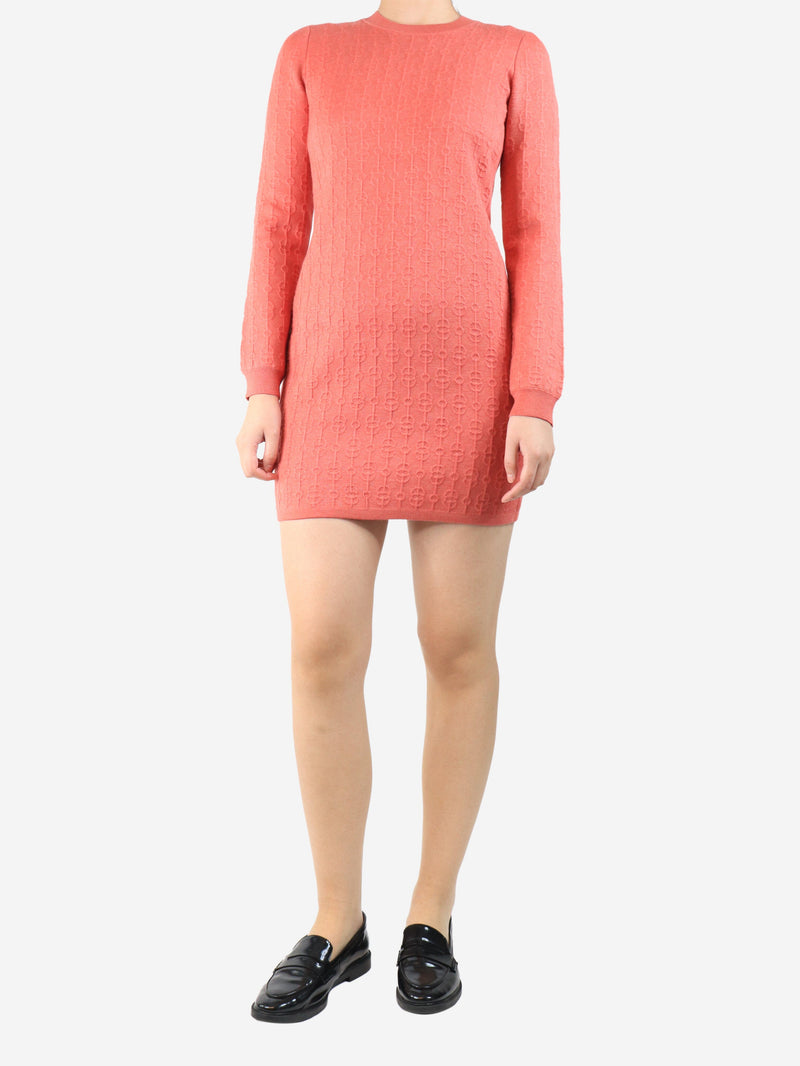 Pink cashmere and silk-blend knit dress - size UK 12 Dresses Hermes 
