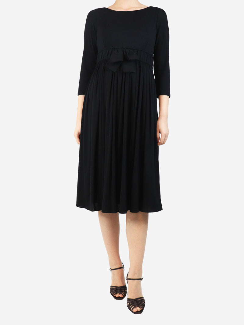 Black midi dress with bow detail - size UK 12 Dresses Giambattista Valli 