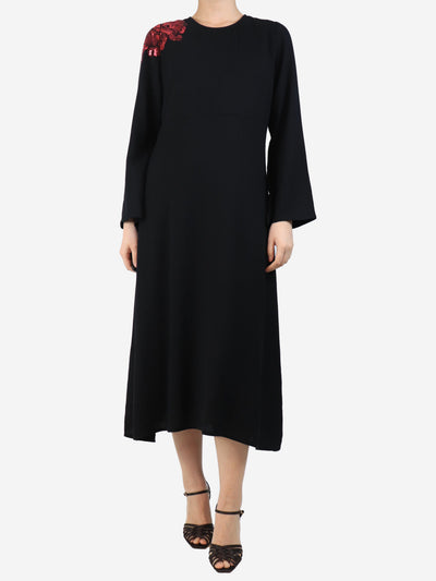 Black crepe midi dress - size UK 14 Dresses Etro 