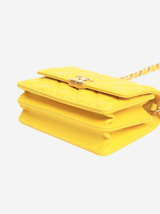 Chanel Lemon 2021 diamond-quilted lambskin candy chain wallet