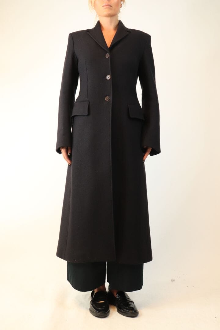 The Row Navy longline wool coat - size UK 10 Coats & Jackets The Row 