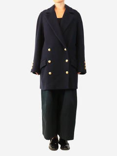 Navy double-breasted peacoat - size UK 10 Coats & Jackets Raey 