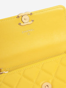 Chanel Lemon 2021 diamond-quilted lambskin candy chain wallet