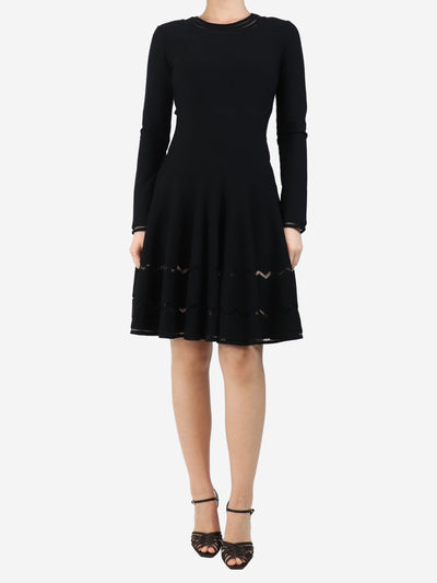 Black long-sleeve knit skater dress - size UK 10 Dresses Alaia 