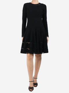 Black long-sleeve knit skater dress - size UK 10 Dresses Alaia 