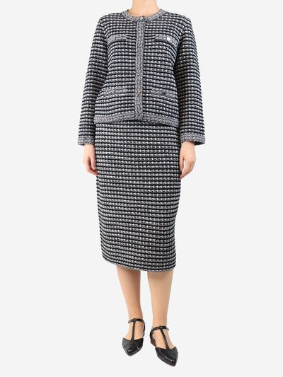 Black jacquard knit cardigan and skirt set - size M Sets Tory Burch 