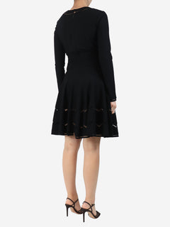 Black long-sleeve knit skater dress - size UK 10 Dresses Alaia 