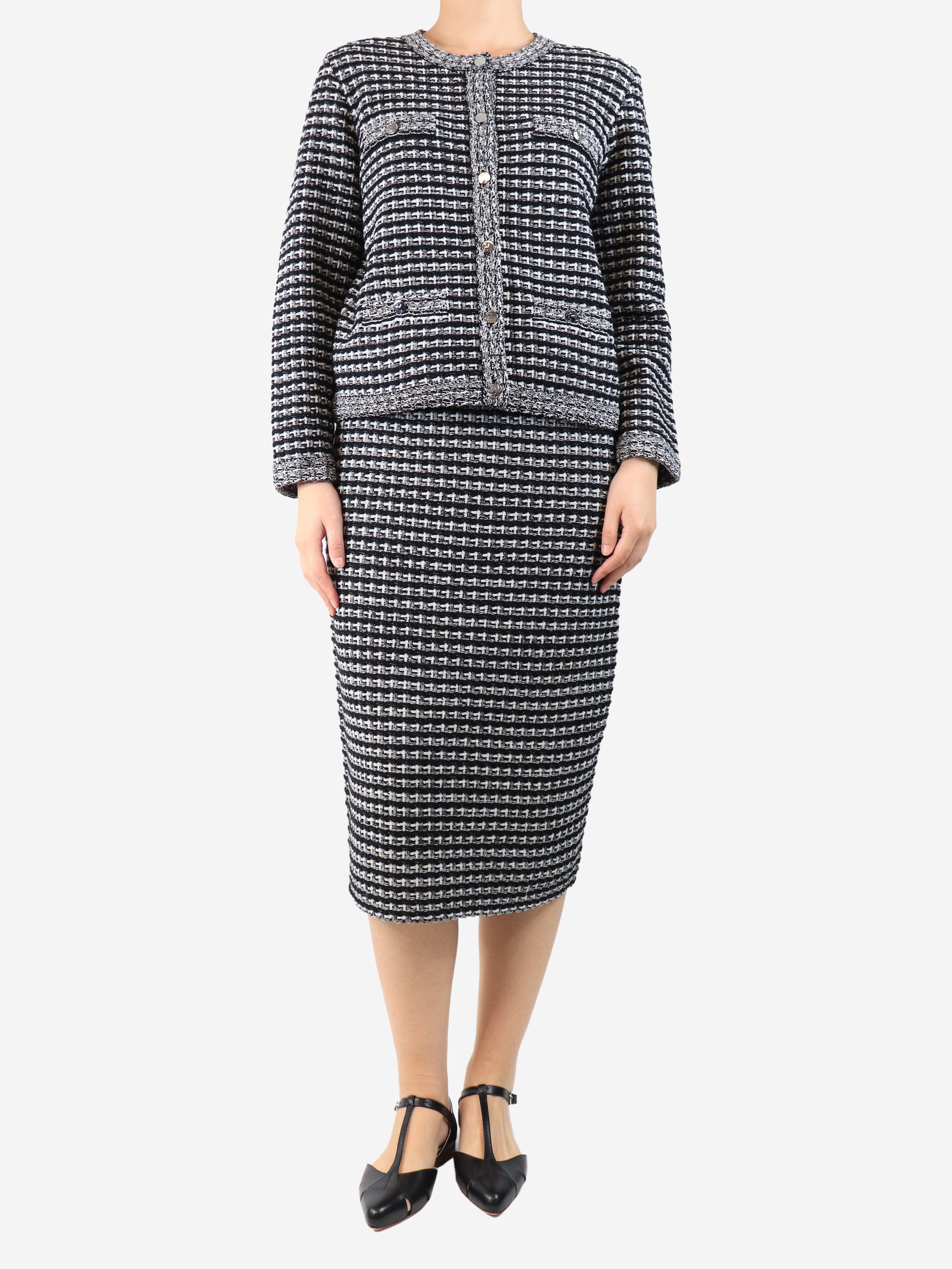 Black jacquard knit cardigan and skirt set - size M Sets Tory Burch 