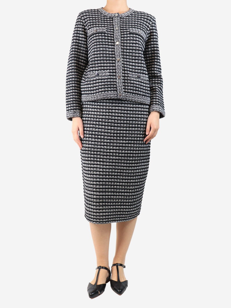 Black jacquard knit cardigan and skirt set - size M Sets Tory Burch 