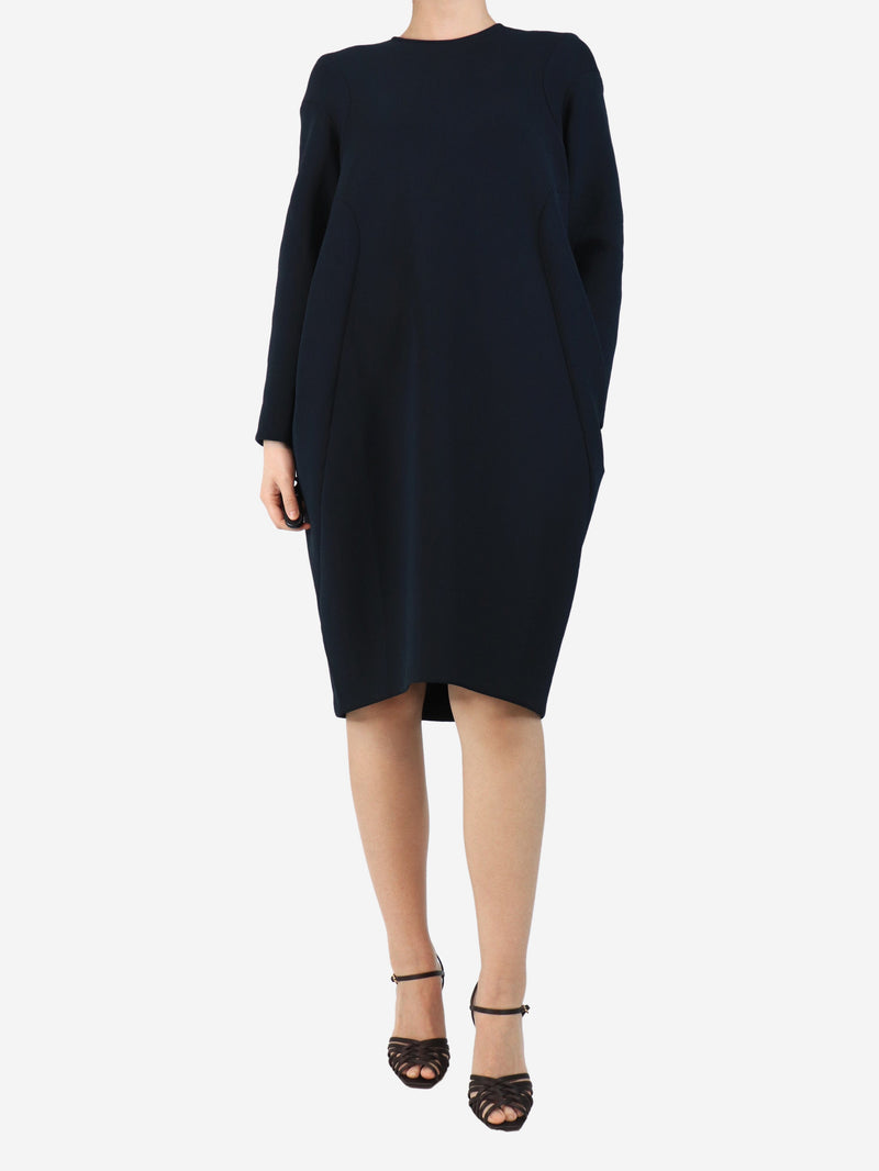 Blue long sleeve midi dress - size UK 14 Dresses Jil Sander 