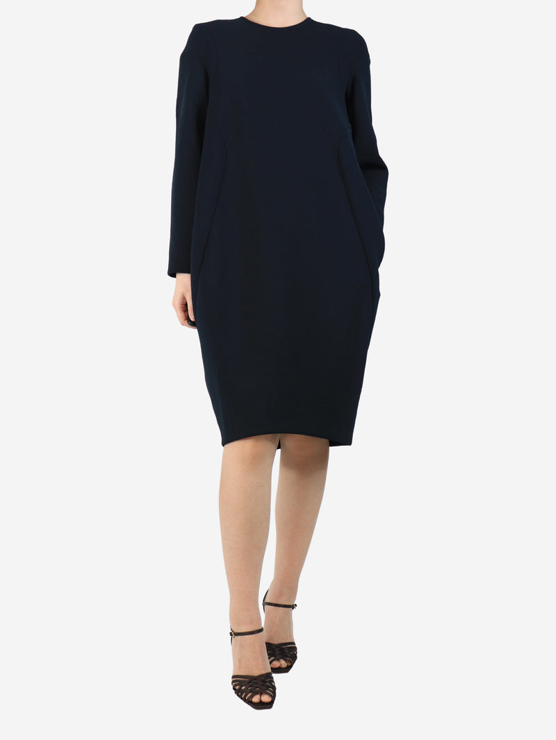 Blue long sleeve midi dress - size UK 14 Dresses Jil Sander 