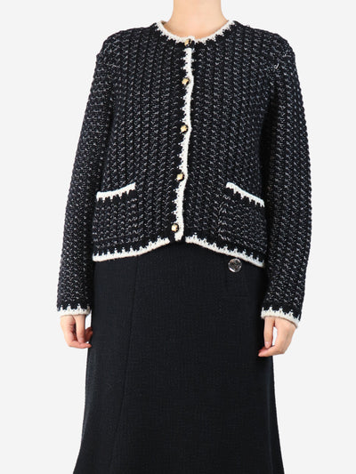 Black cropped knit jacket - size UK 14 Coats & Jackets Ba&sh 