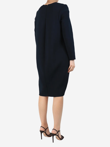 Blue long sleeve midi dress - size UK 14 alternate image