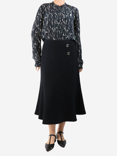 Black tweed midi skirt - size UK 14 Skirts Jason Wu 