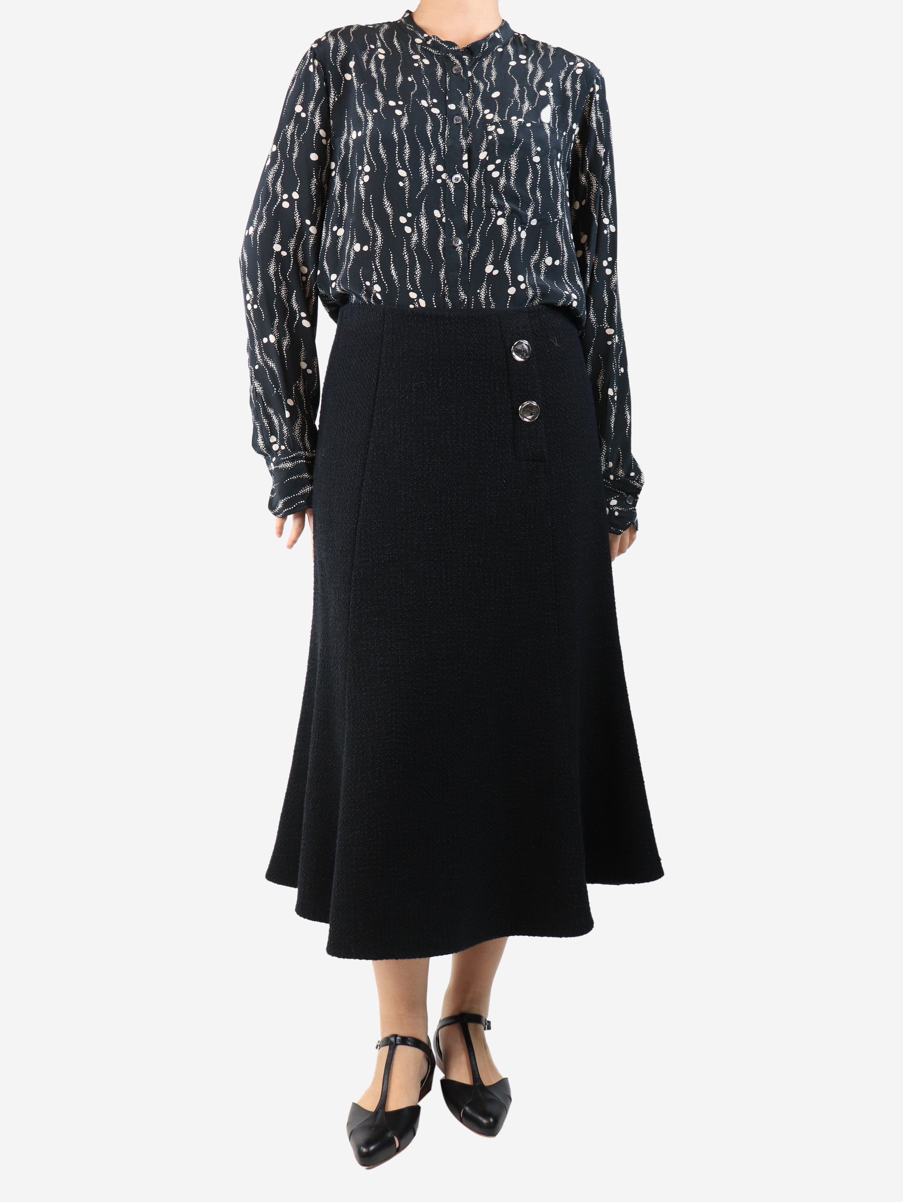 Black tweed midi skirt - size UK 14 Skirts Jason Wu 