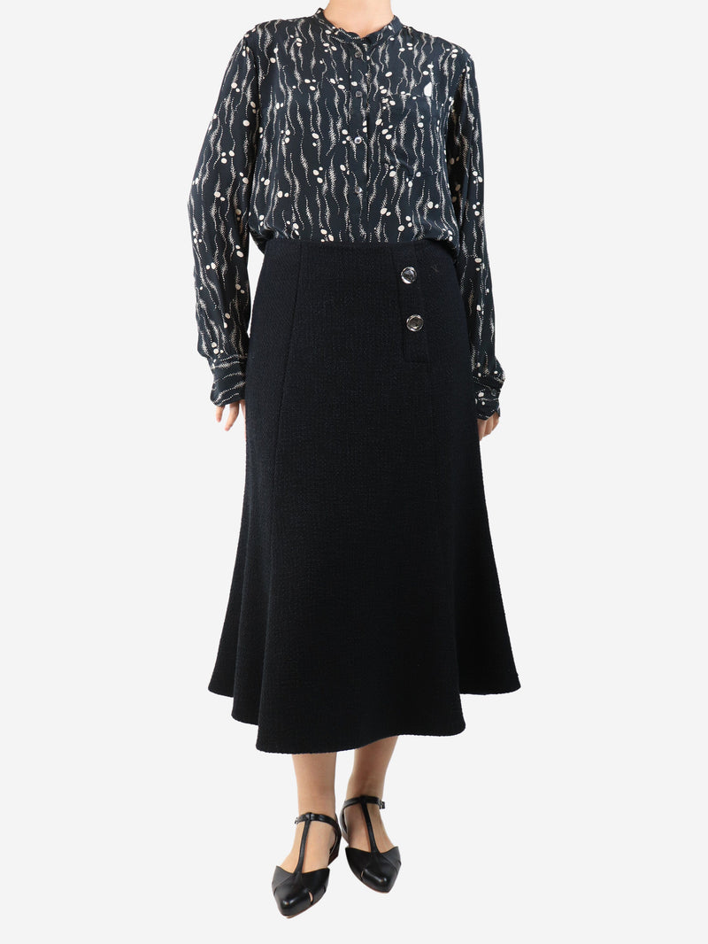 Black tweed midi skirt - size UK 14 Skirts Jason Wu 