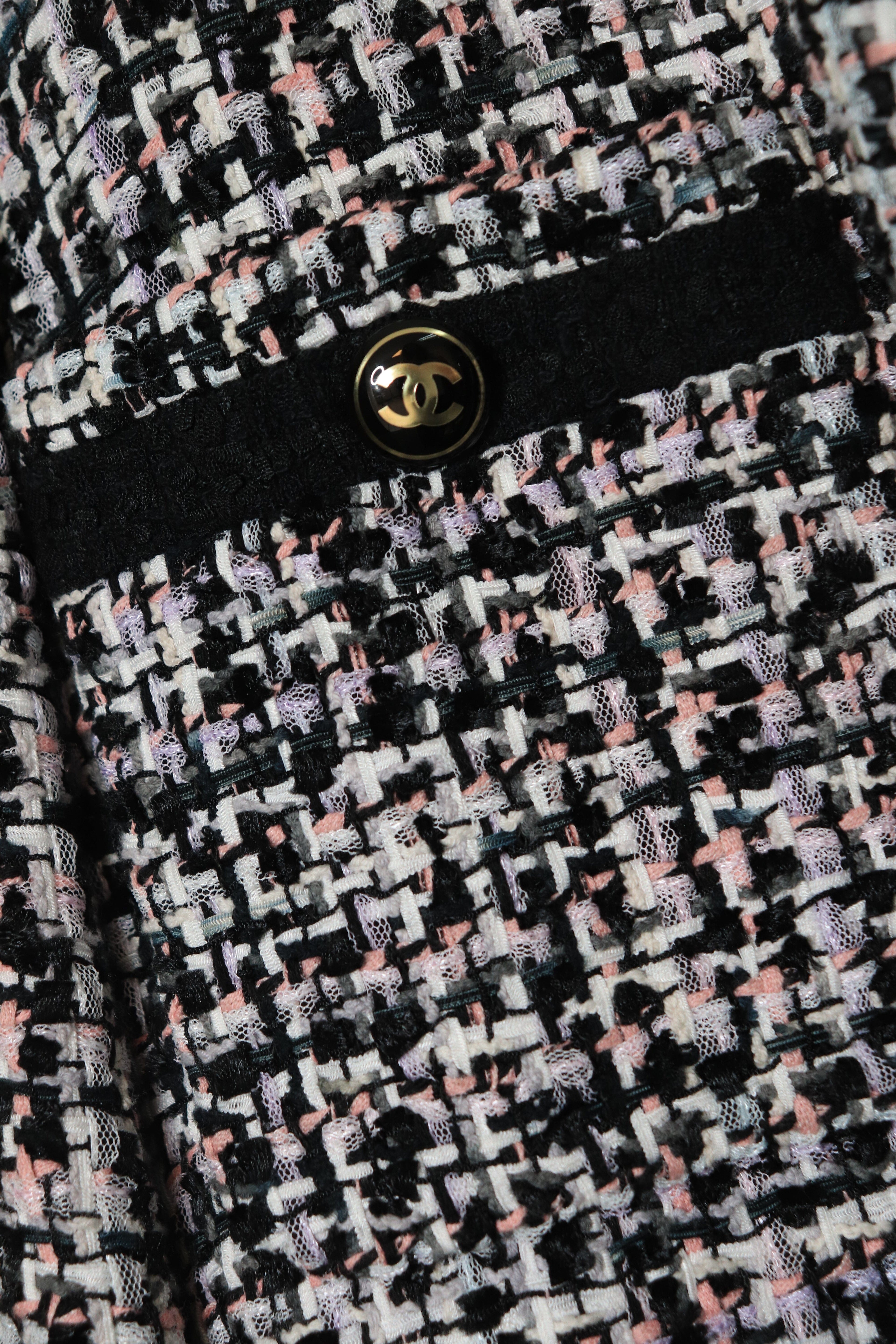 Multicolour tweed jacket - size UK 8