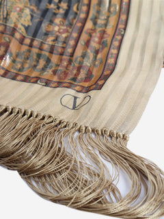 Gold tassle metallic scarf