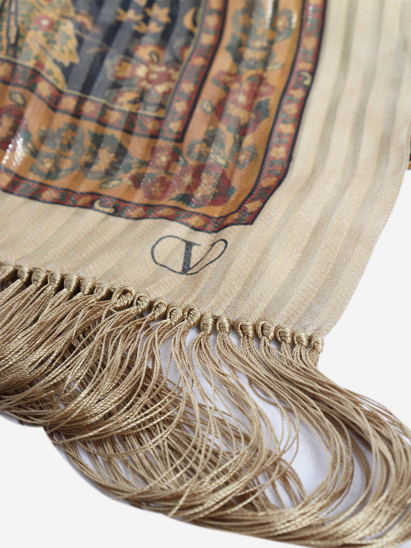 Gold tassle metallic scarf