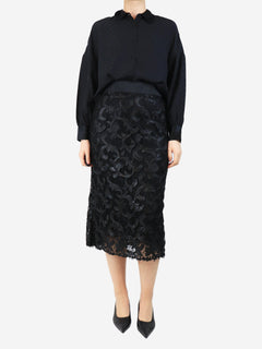 Black lace midi skirt - size UK 10 Skirts Dolce & Gabbana 