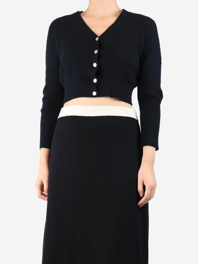 Black cropped cashmere cardigan - size UK 14 Knitwear Chanel 