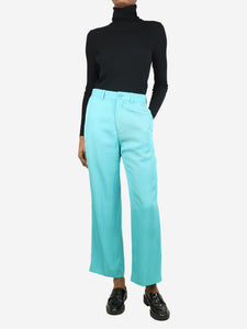 Balenciaga Turquoise straight-leg trousers - size XXS