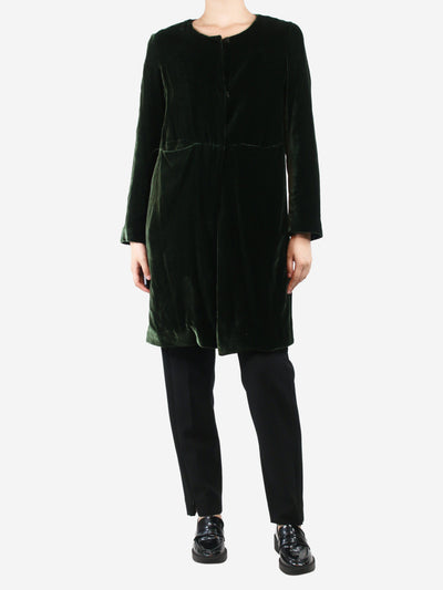 Green velvet pocket silk coat - size UK 10 Coats & Jackets Colomba Leddi 