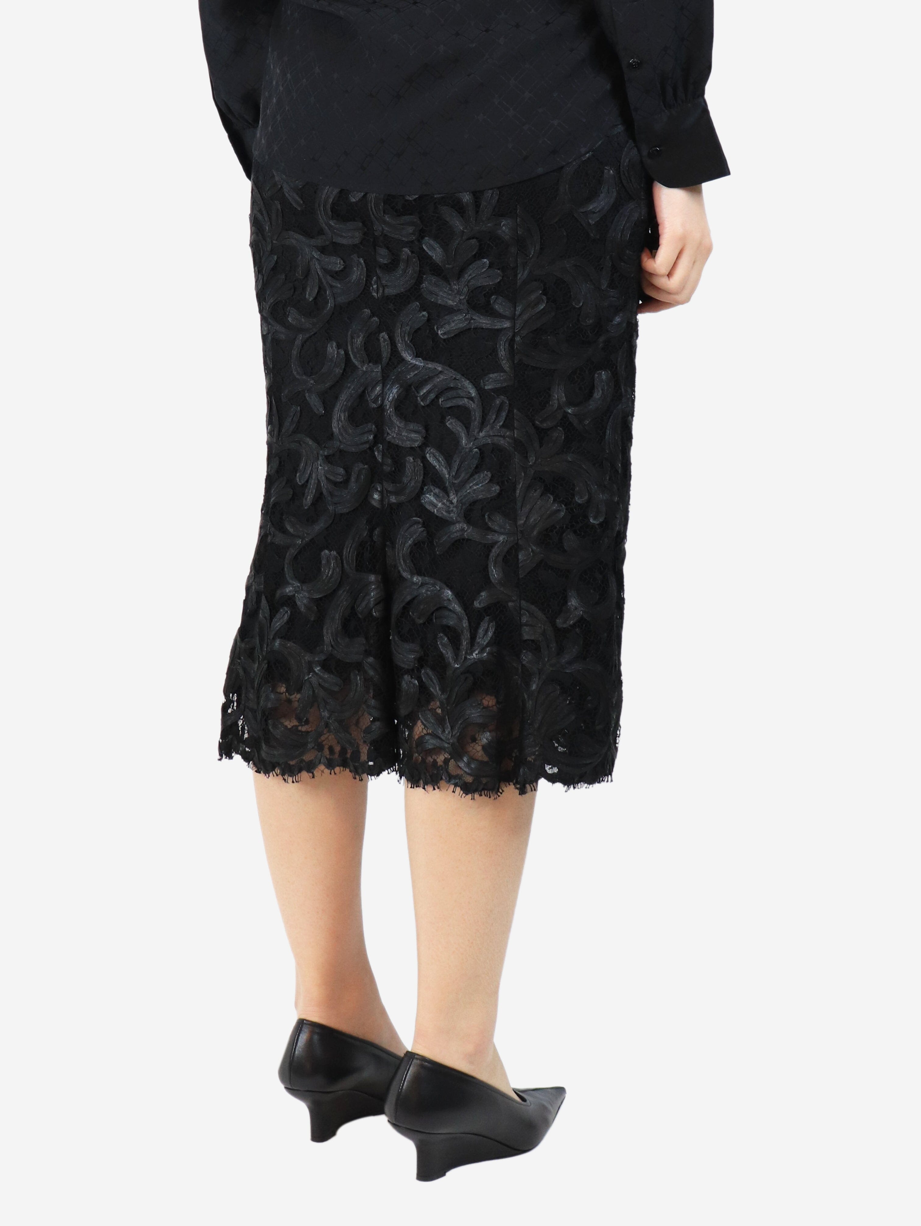 Black lace midi skirt - size UK 10 Skirts Dolce & Gabbana 