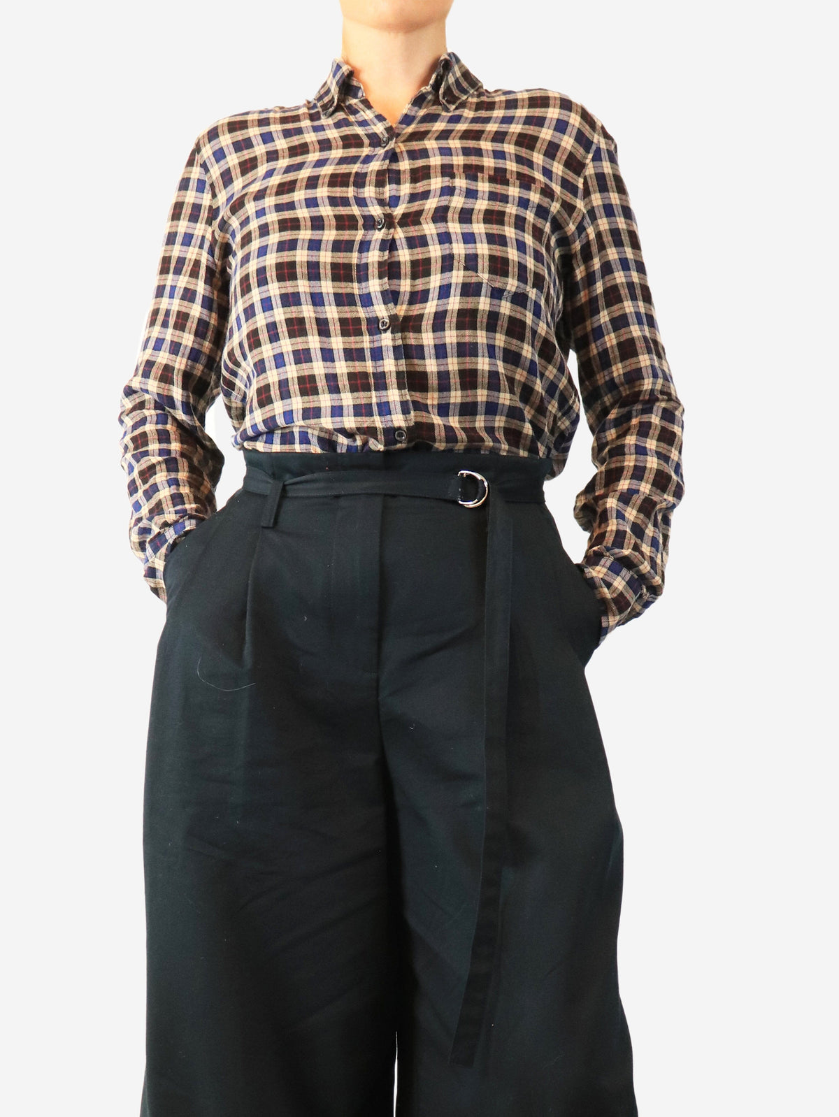 Navy checkered shirt - size UK 10 Tops Isabel Marant Etoile 