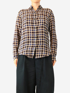 Navy checkered shirt - size UK 10 Tops Isabel Marant Etoile 
