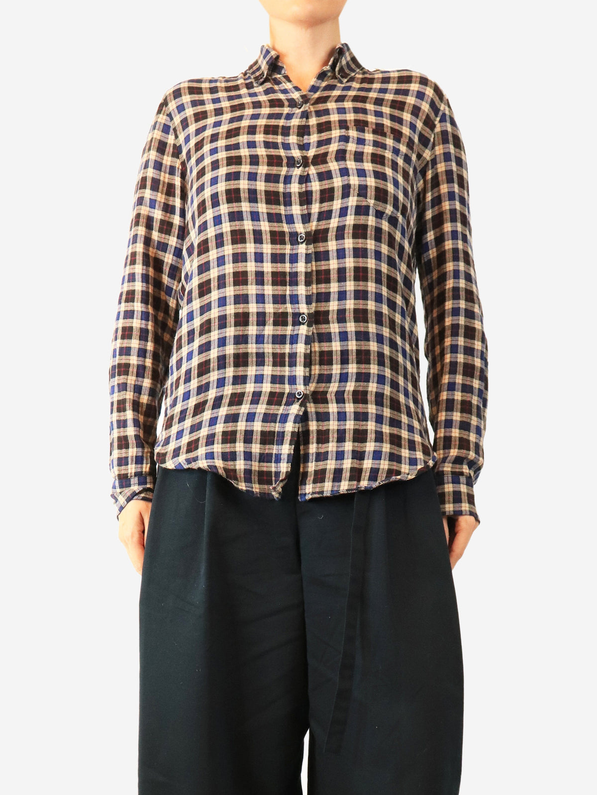 Navy checkered shirt - size UK 10 Tops Isabel Marant Etoile 